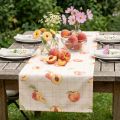 Tischläufer Baumwolle-Polyester Kombi Karomuster Pfirsich 32x140cm | Floristik24.ch