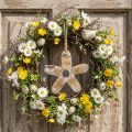 Hängedeko Blume aus Holz mit Muster, Natur-Weiss, 19,5 cm | Floristik24.ch