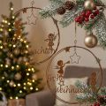 Weihnachts-Dekoring aus Metall mit Schriftzug und Engeln Ø 19 cm, Rost-Optik, 2 Stück | Floristik24.ch