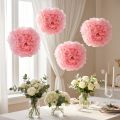 Pompom Papier Hellrosa Ø30cm Set 5 Stück | Floristik24.ch
