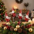 Weihnachtswichtel Dekostecker 7cm 4er-Set Keramik Rot-Weiss | Floristik24.ch