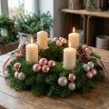 Mini-Glas-Weihnachtskugeln Rosa Grau Ø4cm 32 Stück mit Draht | Floristik24.ch