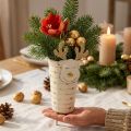 Rentier-Pflanztopf Metall Weiss Gold Ø8,5cm H28cm Weihnachtdeko | Floristik24.ch