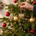 Weihnachtsdeko Anhänger Herz und Stern, 22 cm, Metall, Gold, 4er-Set | Floristik24.ch