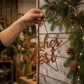 Metallstern Frohes Fest mit Jutekordel 40 cm kupferfarben | Floristik24.ch
