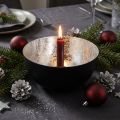 Kerzenhalter Schwarz Silber aus Metall Ø13cm H6,5cm | Floristik24.ch