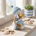 Maritime Dekofigur Möwe aus Polyresin Blau Weiss Silber 11 cm | Floristik24.ch