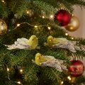 Weihnachtsdeko Vögel am Clip Grün Glitter 12cm, 6er-Set | Floristik24.ch