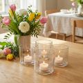 Kerzenhalter aus Glas Windlicht Teelichthalter Ø9,5cm H9cm Transparent 6 Stück | Floristik24.ch