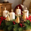 Engel Blumenstecker aus Holz und Bast Natur 5×11 cm Set mit 12 St | Floristik24.ch