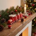 Holzzug mit Geschenkboxen, Rot-Weiss, 18x3x4,5 cm, 2er Set | Floristik24.ch