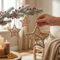 Deko-Sterne aus Jute Ø18 cm Natur 4er-Set zum Aufhängen | Floristik24.ch