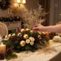 Künstlicher Zierfarn 54cm Champagner 2er-Set für Weihnachtsdekoration | Floristik24.ch