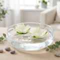 Künstliche Seerosen Schwimmende Blümendeko Cremeweiss Ø15cm 2er Set | Floristik24.ch