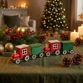 Weihnachtszug Deko-Lokomotiven Holz 7,5 cm Rot Grün 4-teilig | Floristik24.ch