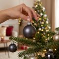 Mini Weihnachtskugeln Glas Anthrazit und Silber Ø 3 cm 22 Stück | Floristik24.ch