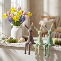Hasenfiguren Kantenhocker Set, beflockt, Grün und Braun, 28 cm, 3-teilig, für Osterdekoration | Floristik24.ch