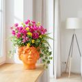 Pflanzgefäss Büste aus Kunststein, 13,5×13×14 cm, Orange, für Innenbereiche | Floristik24.ch