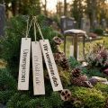 Holzanhänger mit Trauerspruch 16×2,5cm Natur Olivgrün 12 Stk. | Floristik24.ch