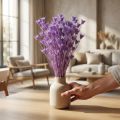 Nigella Trockenblumenstrauss 70cm Lila Dekoration für Innenbereiche | Floristik24.ch
