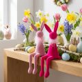 Osterhasen Kantenhocker Figur mit Federboa aus Kunststoff, 27 cm, Rosa & Pink, 2er Set für Dekoration | Floristik24.ch