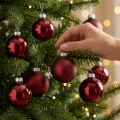 Weihnachtskugeln Glas Ø6 cm Bordeaux 24 Stück – Matt und Glänzend | Floristik24.ch