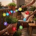 Solar-Lampionkette LED 4,5m mit bunten Lampions und kaltweissem Licht | Floristik24.ch