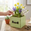 Holz Pflanzgefäss Schublade Shabby Chic Hellgrün 12,5×12,5×10cm | Floristik24.ch