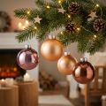 Weihnachtsbaumkugeln aus Glas Rosa Apricot Ø6cm 24 Stück | Floristik24.ch