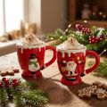 Weihnachtstassen aus Keramik 10,5 cm 2er-Set mit Weihnachtsmann und Schneemann | Floristik24.ch