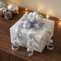 Kräuselband Geschenkband Polypropylen Silberstreifen 10mm x 250m Weiss | Floristik24.ch