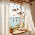 Maritime Holzfische mit Muscheln 20 cm Natur Weiss 2 Stück | Floristik24.ch