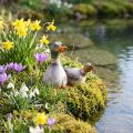 Keramikenten Deko 15cm Braun Grün Duo für Frühling und Ostern | Floristik24.ch