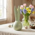 Keramik-Hasenkopf Deko Mintgrün mit Gold-Krakelee 28 cm für Ostern | Floristik24.ch
