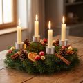 Silberne Adventskranz-Kerzenhalter aus Metall, 11 cm, 12 Stück | Floristik24.ch
