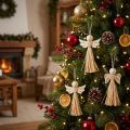 Weihnachtsengel aus Bast und Holz, 11 cm, Natur, 12 Stück | Floristik24.ch
