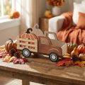 Lieferwagen aus Holz mit Kürbis-Motiv, 20×7,5×12,5 cm, Herbstdekoration | Floristik24.ch
