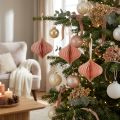 Papier-Weihnachtsschmuck Zwiebelform Rosa und Apricot Ø8 cm 4er-Set | Floristik24.ch