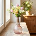 Mini Glasvase Lila mit Marmorierung Ø7,5cm H15cm für Blumendekoration | Floristik24.ch