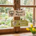 Fensterdeko Holzschild Sweet Home 25 cm, grün/creme, 2 Stück | Floristik24.ch