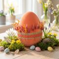 Osterei Dekoration 20cm Kunststoff beflockt Apricot Orange | Floristik24.ch