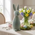 Deko-Osterhase aus Kunststoff, beflockt, graugrün, H47cm für Innenbereich | Floristik24.ch