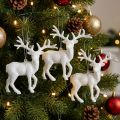 Weihnachtsanhänger Hirsch 3er-Set Weiss H13,5cm | Floristik24.ch