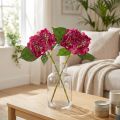 Künstliche Hortensienzweige Pink mit Blüten und Blättern 43 cm 2 Stück | Floristik24.ch