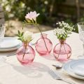 Glasvasen Set Rosa Retro Design Ø 7,5 cm x H 9 cm – Bauchige Minivasen für Dekorationen | Floristik24.ch