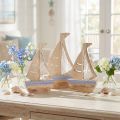 Segelboot Deko Aufsteller Holz Natur Hellblau 25,5×16,5cm 3er-Set | Floristik24.ch