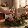 Dekostecker Weihnachten Holz Häuser 4,5 x 5 cm Set 12 Stück | Floristik24.ch