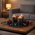 Stumpenkerzen aus durchgefärbtem Wachs, Anthrazit, 70×120 mm, 4er-Set | Floristik24.ch