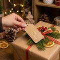 Geschenkanhänger aus Papier mit Goldschrift 9,5×4,5 cm Braun für Weihnachten, 100 Stück | Floristik24.ch