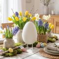 Dekorations-Ei aus Kunststoff mit Beinen, H25cm, Weiss, Tischdeko für Ostern | Floristik24.ch